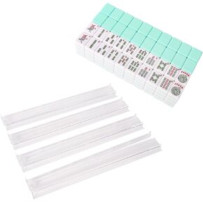 مجموعة من البلاط الأمريكي Mahjong ، 166 البلاط الأمريكي Mahjongg مع اللون الأخضر الفاتح ، و Mahjong White All-in-One Puster و Super