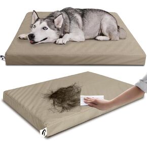 Dog Beds Large Sized Dog, Outdoor Waterproof Pet Cate with Faux Leather Cover, Egg Foam Pet Mat