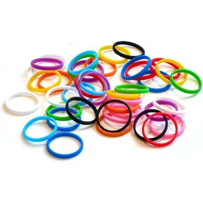 Grifiti Band Joes Long Lasting Durable Silicone Rubber Bands Cooking Wrist Box #10 Size 1.25 inch flat x 0.125 wide x 0.08 thick 2.5 inch Circumference 3x Elastic Stretch 40 Pack Assorted