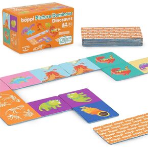 مجموعة صور Boppi Dominoes للأطفال الصغار - المزرعة الملونة للحيوانات التي تحمل عنوان Montessori/STEM للأطفال - ألعاب للأطفال في سن 3 سنوات وما فوق