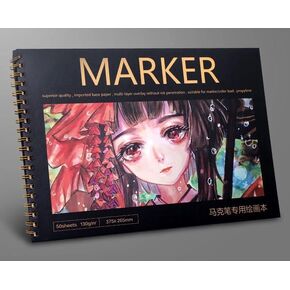 منصات موند فني SketchbookLarge حجم ورق ، A4 8،27 × 11 ، 70 100 رطل/130 GSM أوراق الرسم السلس الثقيلة ، 50 ورقة/100 صفحة ، كتاب رسم دوامة لعلامات الكحول هدية عيد الميلاد