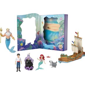Mattel Disney Princess Toys و Ariel Mermaid Doll Story مع 4 دمى صغيرة و 2 شخصيات وملحقات واحدة ، مستوحاة من ديزني The Little Mermaid