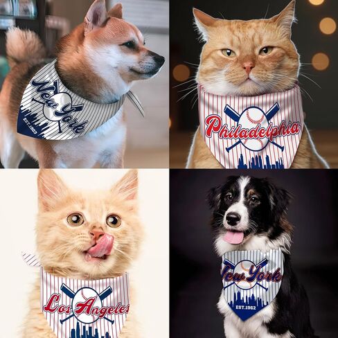 Pet Dog Bandana for Dogs, Baseball Cats Cotton Reversible Triangle Bid Scarf Perfect Game Day Dog Gifts in Saudi Arabia