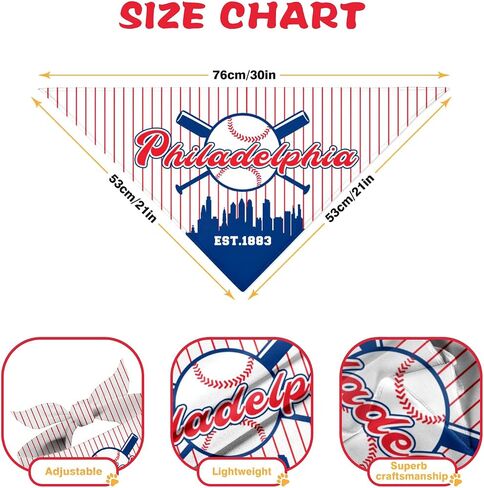 Pet Dog Bandana for Dogs, Baseball Cats Cotton Reversible Triangle Bid Scarf Perfect Game Day Dog Gifts in Saudi Arabia