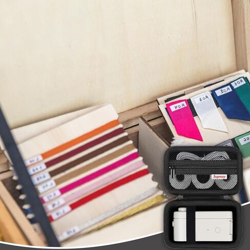Carrying Case for Makeid L1/ for POLONO P31S/ for vretti Label Maker Machine, Portable Mini Bluetooth Labeler Storage Holder with Zipper Mesh Bag for Label Maker Tapes, Charging Cord, Blue in Saudi Arabia