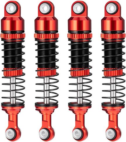MOHERO 4Pcs 53mm Shocks - Aluminum Threaded Shock Absorber Oil Damper for 1/18 RC Rock Crawler Ascent-18 Upgrades Parts (Black) in Saudi Arabia