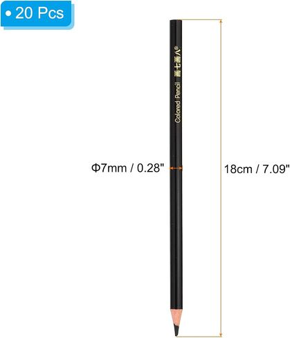Patikil Black Pencils Pencys ، 20 PCS زيت أقلام رصاص ألوان خشبية رسم قلم رصاص للفنانين الفنانين اللوحة in Kuwait