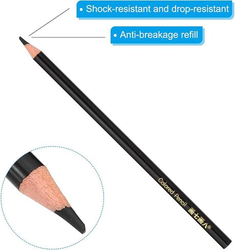 Patikil Black Pencils Pencys ، 20 PCS زيت أقلام رصاص ألوان خشبية رسم قلم رصاص للفنانين الفنانين اللوحة in Kuwait