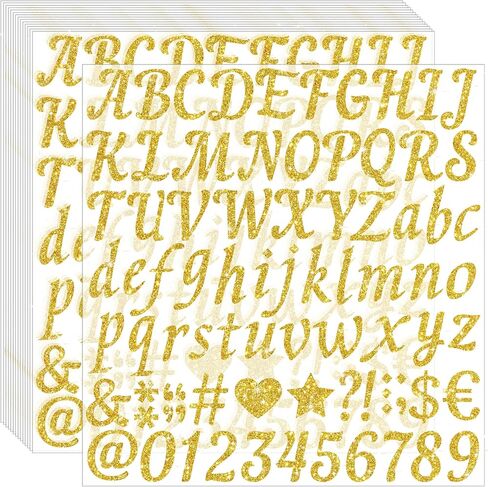 1200 PCS 15 ورقة ملصقات Gold Letters ملصقات أبجدية ألاستيك صغيرة ملصقات رسائل فينيل مقاومة للماء لتصميم CAPTAUTION CAP CAP CUP DICT (الذهب ، 1 بوصة) in Kuwait