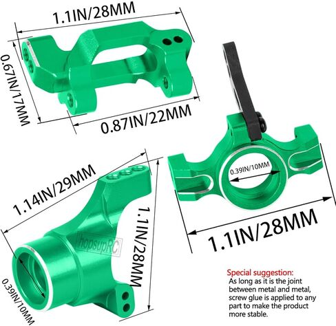 RC Aluminum C-Hubs Steering Block Caster Blocks for 1/18 LaTrax Teton Desert Prerunner Rally,Stub Axle Carriers Knuckles Set Hops UP, Replace Parts 7532 7552X (Red) in Kuwait