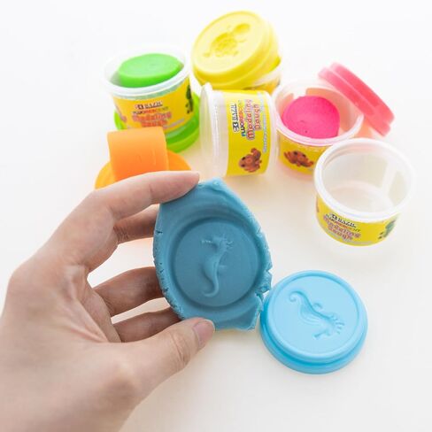 BAZIC Modeling Dough 1 Oz, 5 Fluorescent Colors, Non Toxic Soft DIY Modeling Clay with Mold Caps for Art and Crafts, Sculpting, Kids Children, 1-Pack in Saudi Arabia