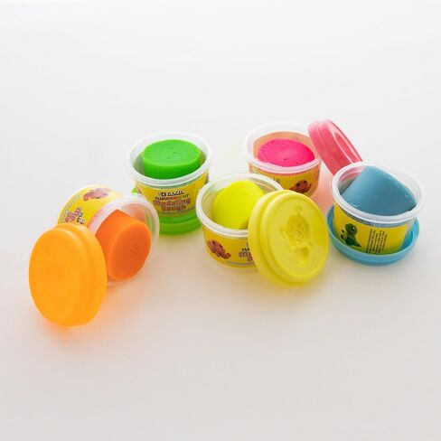 BAZIC Modeling Dough 1 Oz, 5 Fluorescent Colors, Non Toxic Soft DIY Modeling Clay with Mold Caps for Art and Crafts, Sculpting, Kids Children, 1-Pack in Saudi Arabia