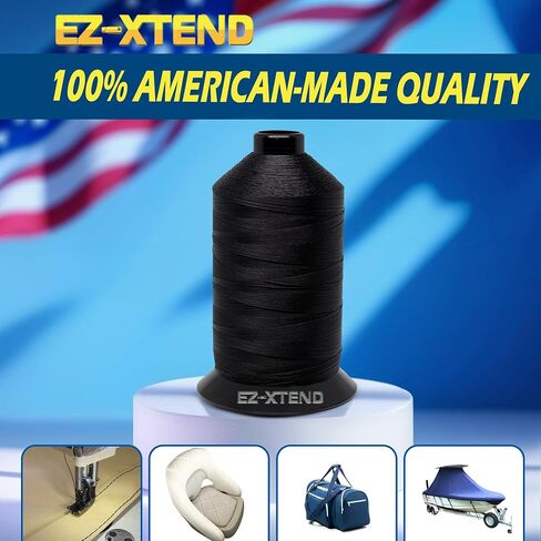 EZ-SENEND #138 BONDED POLYESTER THELL 100 ٪ American Made لتطبيقات الخياطة في الهواء الطلق والبحرية ، المظلات ، القنب ، قماش. لآلات الخياطة الثقيلة والصناعية (بيضاء ، 8 أوقية) in Kuwait