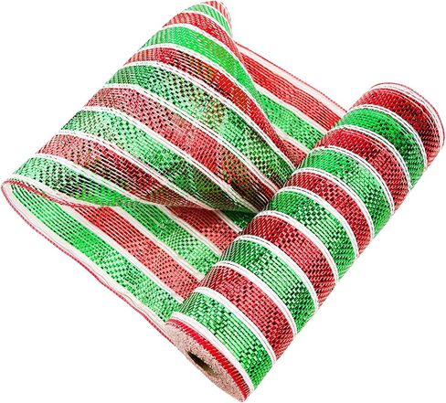 Kinglake White Christmas Mesh Ribbon 10 بوصة × 30 قدمًا (10 يار) in Saudi Arabia