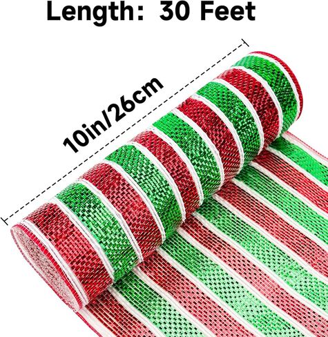 Kinglake White Christmas Mesh Ribbon 10 بوصة × 30 قدمًا (10 يار) in Saudi Arabia