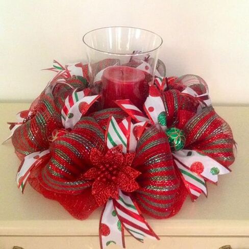 Kinglake White Christmas Mesh Ribbon 10 بوصة × 30 قدمًا (10 يار) in Saudi Arabia
