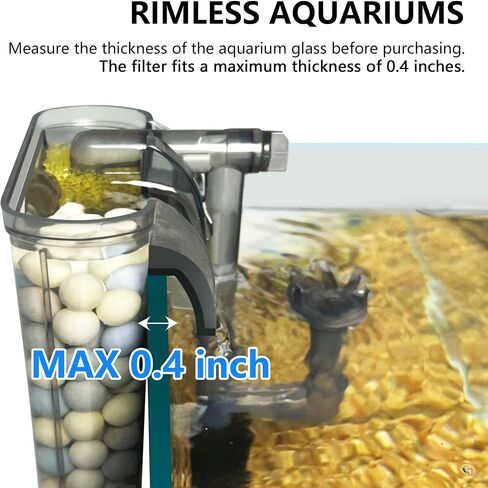 Wonderfactory Small Aquarium Filter 1 to 5 Gallon Fish Tank, 80 GPH HOB Hang on Back Included Sponge Ceramic Media Biological Material Filtration Water Pump Flow Adjustable in Saudi Arabia