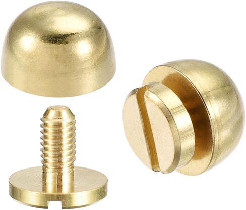 uxcell 10x6mm Round Studs Rivet Purse Handbag Feet Spike Brass Leather Craft Screw Back Rivets DIY 8 Sets in Kuwait