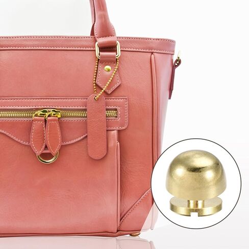 uxcell 10x6mm Round Studs Rivet Purse Handbag Feet Spike Brass Leather Craft Screw Back Rivets DIY 8 Sets in Kuwait