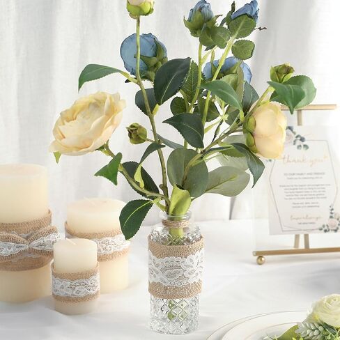 HUIHUANG Burlap Ribbon with Lace Wired Ribbon White Lace Jute Burlap Ribbon for Wreaths Rustic Crafts Bows Making Home Decor Gift Wrapping Wedding Decor Baby Shower Diaper Cake -2.5 inch x 10 Yards in Kuwait