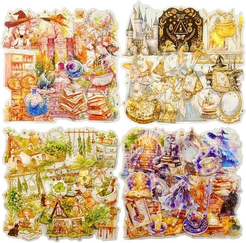 40pcs مكسورة روز سلسلة سكان الحيوانات الأليفة ، إطار مرآة الخيال الحلم ملصقات روز طقم لسردة اليقظة ، مجلة غير مرغوب in Kuwait