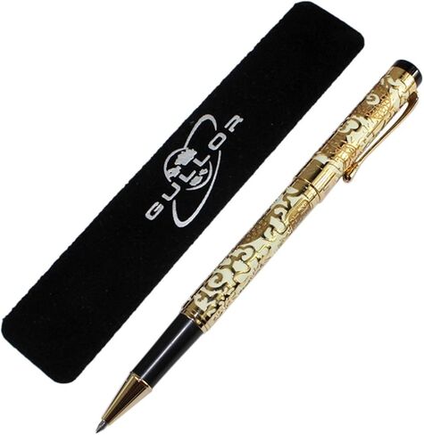 Gullor Advanced Rollerball Pen Jinhao 5000 Apricot and Gold Dragon Year with Gift Box in Kuwait