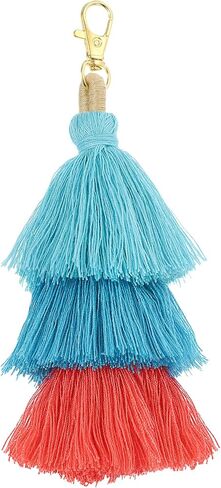uxcell Tri-Layered Tassels 6.7Inch Tassel Bag Charm Bohemian Keychains Handmade Tassel Keychain for DIY Projects, Jewelry Making, Decoration (Rose Red/Red/Orange) in Kuwait
