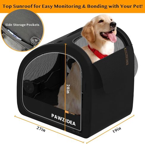 عربة القطط PAWZIDEA 4 في 1، عربة الحيوانات الأليفة للكلاب الصغيرة والمتوسطة مع حامل قابل للفصل، مظلة سهلة القفل بدون سحاب، مقعد سيارة للكلاب بحزام الأمان، منزل مريح، عربات ركض للكلاب قابلة للطي، سلة تخزين كبيرة in Kuwait