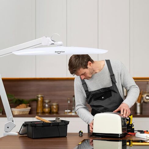 مصباح مكتب الأظافر المصباح مع المشبك ، 117 ٪ LEDs ، 2200 لومنت 20 بوصة مصباح مهام تعتيم ذراع الدوارة المعدنية للقراءة ، مكتب سطح المكتب ، طاولة العمل ، المهندس المعماري ، الخياطة ، الدراسة ، الحرفية المنزلية والأظافر in Kuwait