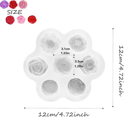 3D Flower Silicone Candle Molds Set 1 Piece for Candle Making, Soap, Resin, Chocolate, Candy, Cake Dessert, Concrete Art Crafts - DIY Mold Kit (Flowers) in Kuwait