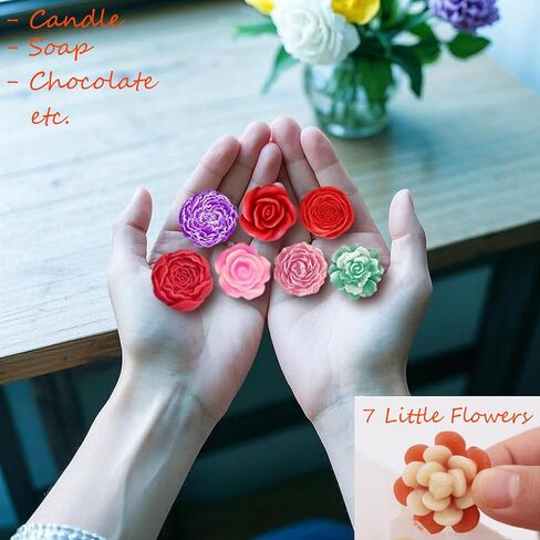 3D Flower Silicone Candle Molds Set 1 Piece for Candle Making, Soap, Resin, Chocolate, Candy, Cake Dessert, Concrete Art Crafts - DIY Mold Kit (Flowers) in Kuwait