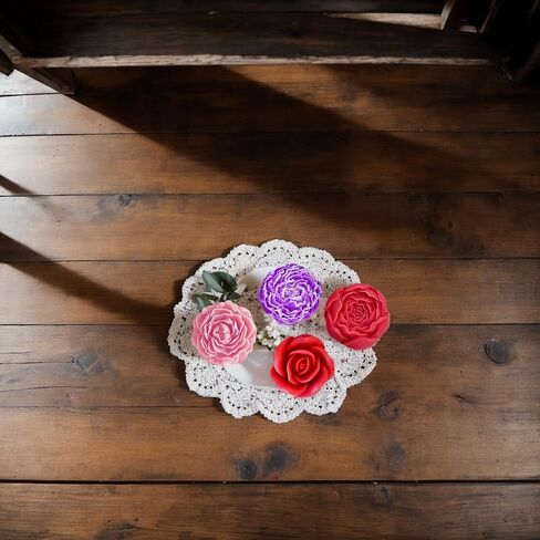 3D Flower Silicone Candle Molds Set 1 Piece for Candle Making, Soap, Resin, Chocolate, Candy, Cake Dessert, Concrete Art Crafts - DIY Mold Kit (Flowers) in Kuwait