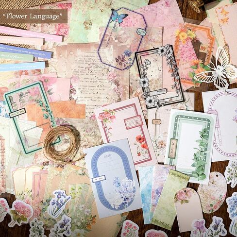 Siblymona 170pcs ملصقات Scrapbooking Pack ، ملصقات Junk Journal عتيقة الحزمة Kraft Papers Diary Planner Diary Notebook DIY Crafts (A) in Saudi Arabia
