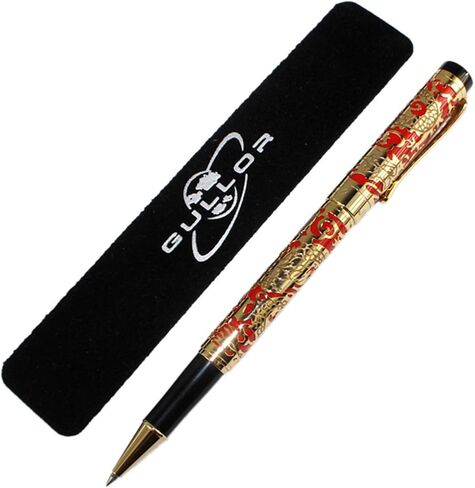 Gullor Advanced Rollerball Pen Jinhao 5000 Apricot and Gold Dragon Year with Gift Box in Kuwait