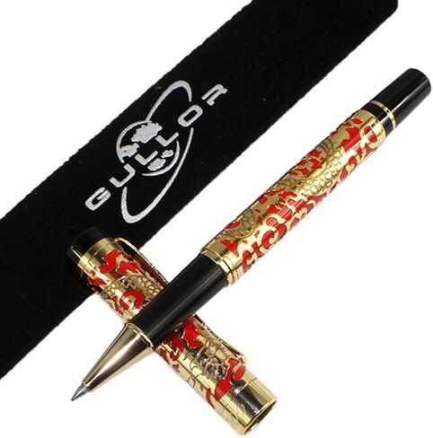 Gullor Advanced Rollerball Pen Jinhao 5000 Apricot and Gold Dragon Year with Gift Box in Kuwait
