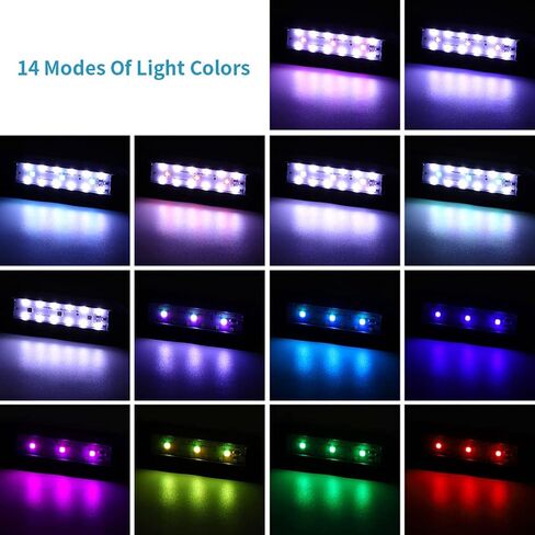 Nano Fish Tank Clip on Light with Timer LED Aquarium Light Full-Spectrum 3 Modes 5 Brightness Dimmable,Memory Function Flexible Gooseneck White+Red+Blue LED Aquarium Plant Lamp (6W for 6-12inch) in Saudi Arabia