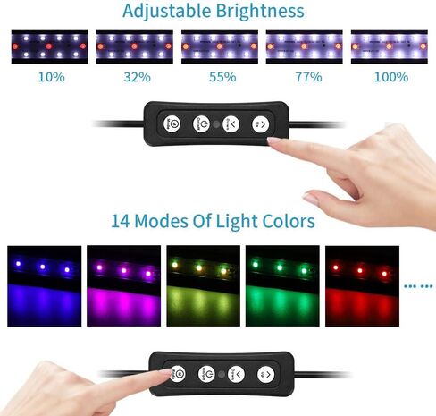 Nano Fish Tank Clip on Light with Timer LED Aquarium Light Full-Spectrum 3 Modes 5 Brightness Dimmable,Memory Function Flexible Gooseneck White+Red+Blue LED Aquarium Plant Lamp (6W for 6-12inch) in Saudi Arabia