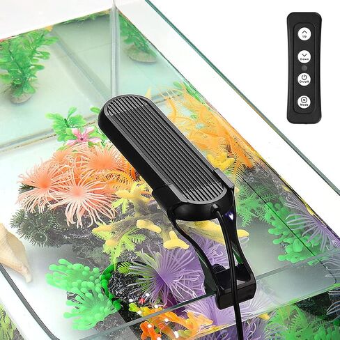Nano Fish Tank Clip on Light with Timer LED Aquarium Light Full-Spectrum 3 Modes 5 Brightness Dimmable,Memory Function Flexible Gooseneck White+Red+Blue LED Aquarium Plant Lamp (6W for 6-12inch) in Saudi Arabia