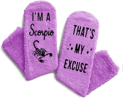 HAPPYPOP Pisces Zodiac Birthday Gifts for Women - Astrology Constellation Horoscope Gifts for Teen Girls, Fuzzy fuzzy Space Galaxy Pisces Socks in Saudi Arabia