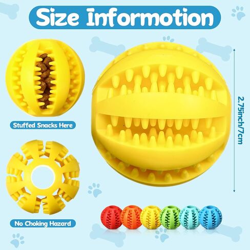 12 Pcs Dog Treat Toy Balls Bulk Interactive Dog Puzzle Toys Dispensing Puppy Balls for Teething Chew Enrichment for Boredom and Brain Stimulating Game to Keep Them Busy(Large) in Kuwait