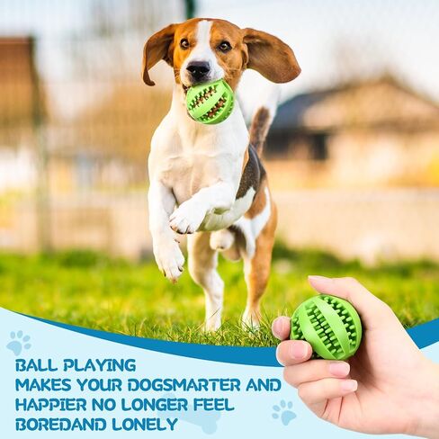 12 Pcs Dog Treat Toy Balls Bulk Interactive Dog Puzzle Toys Dispensing Puppy Balls for Teething Chew Enrichment for Boredom and Brain Stimulating Game to Keep Them Busy(Large) in Kuwait