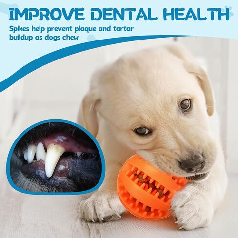 12 Pcs Dog Treat Toy Balls Bulk Interactive Dog Puzzle Toys Dispensing Puppy Balls for Teething Chew Enrichment for Boredom and Brain Stimulating Game to Keep Them Busy(Large) in Kuwait