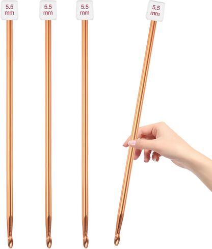 HEALEAYAR 5mm Tunisian Crochet Hooks Bulk, 27cm Extra Long Crochet Needles Aluminum Afghan Knitting Needles Tools for Beginners and Skills Class, Pack of 4 in Saudi Arabia