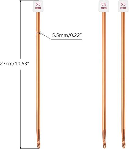 HEALEAYAR 5mm Tunisian Crochet Hooks Bulk, 27cm Extra Long Crochet Needles Aluminum Afghan Knitting Needles Tools for Beginners and Skills Class, Pack of 4 in Saudi Arabia