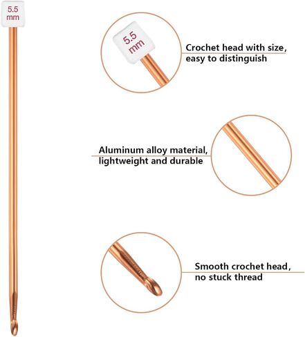 HEALEAYAR 5mm Tunisian Crochet Hooks Bulk, 27cm Extra Long Crochet Needles Aluminum Afghan Knitting Needles Tools for Beginners and Skills Class, Pack of 4 in Saudi Arabia
