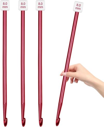 HEALEAYAR 5mm Tunisian Crochet Hooks Bulk, 27cm Extra Long Crochet Needles Aluminum Afghan Knitting Needles Tools for Beginners and Skills Class, Pack of 4 in Saudi Arabia