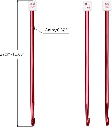 HEALEAYAR 5mm Tunisian Crochet Hooks Bulk, 27cm Extra Long Crochet Needles Aluminum Afghan Knitting Needles Tools for Beginners and Skills Class, Pack of 4 in Saudi Arabia