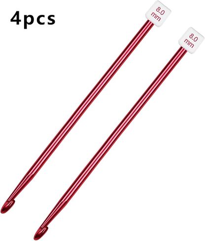 HEALEAYAR 5mm Tunisian Crochet Hooks Bulk, 27cm Extra Long Crochet Needles Aluminum Afghan Knitting Needles Tools for Beginners and Skills Class, Pack of 4 in Saudi Arabia