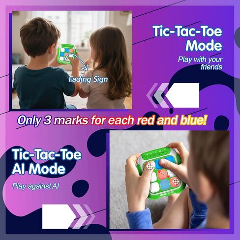 TIC TAC TOE Electronic Handheld Guzz Game Console Toys Toys W/ 7 أوضاع ألعاب سريعة وممتعة للسيارات المليئة بالأطفال والبالغين ، هدايا عيد ميلاد عيد الميلاد المثالية للأعمار 3+ (رمادي) in Kuwait
