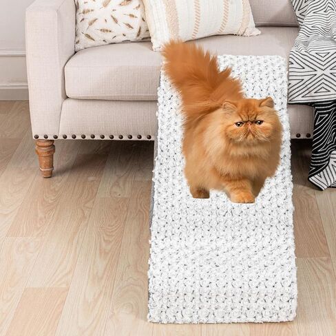Curved Dog Stairs for High Beds Sofa 4-Steps for Small Dogs and Cats Pet Stairs for High Bed Couch Climbing Non-Slip Balanced Pet Step Indoor in Saudi Arabia